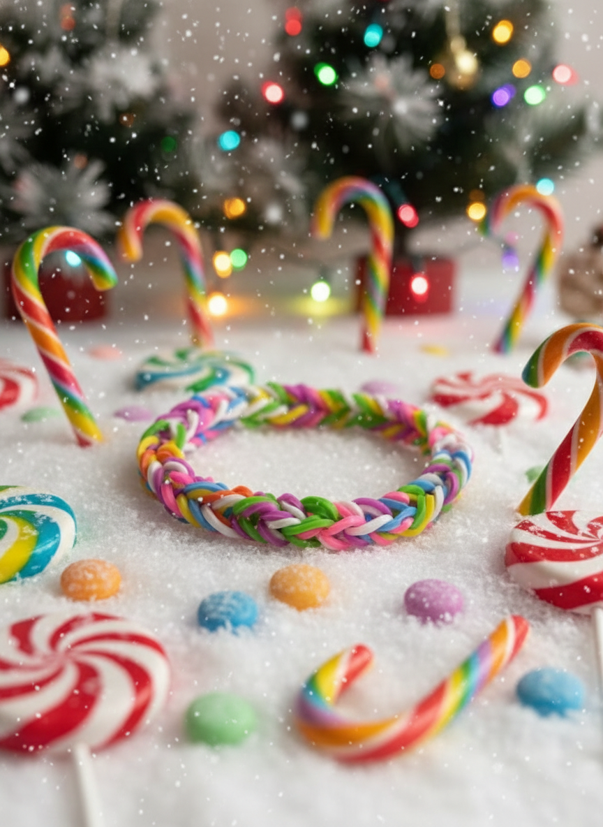 Rainbow Candy Cane Bracelet